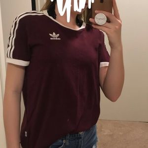 Adidas burgundy t-shirt